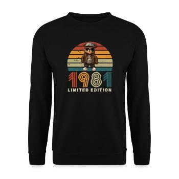Édition limitée 1981 année de construction anniversaire vintage - Sweat-shirt Unisexe - noir - Devant - Alina (178cm) & Michal (187cm)