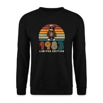1983 Limited Edition Birthday Vintage Retro - Unisex Sweatshirt - black - Front - Alina (178cm) & Michal (187cm)