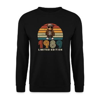 Édition limitée 1989 année de construction anniversaire vintage - Sweat-shirt Unisexe - noir - Devant - Alina (178cm) & Michal (187cm)