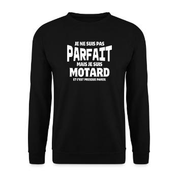 motard, fan de moto, je suis motard - Sweat-shirt Unisexe - noir - Devant - Alina (178cm) & Michal (187cm)