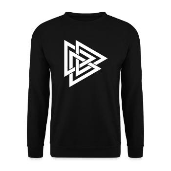 Norwegisches Symbol -FRONT - Unisex Pullover - Schwarz - Vorne - Alina (178cm) & Michal (187cm)