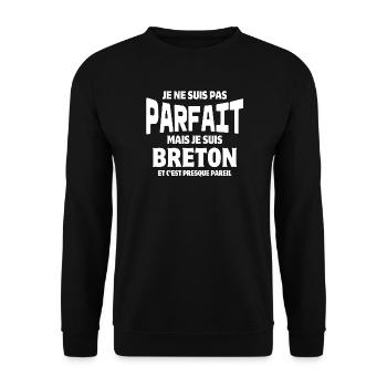 Breton, Bretagne, je suis Breton - Sweat-shirt Unisexe - noir - Devant - Alina (178cm) & Michal (187cm)