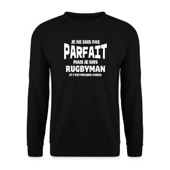 rugby, rugbyman, rugby sport, fan de rugby - Sweat-shirt Unisexe - noir - Devant - Alina (178cm) & Michal (187cm)