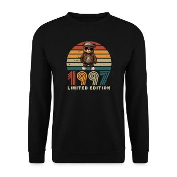 1997 Year of Manufacture Birthday Limited Edition Retro - Unisex Sweatshirt - black - Front - Alina (178cm) & Michal (187cm)