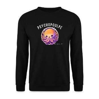 Psyche Regenbogen-Oktopus - Unisex Pullover - Schwarz - Vorne - Alina (178cm) & Michal (187cm)