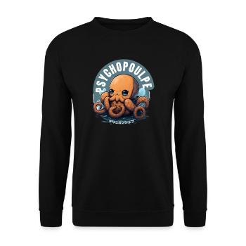 PsychoPoulpe Océan Kawaii - Sweat-shirt Unisexe - noir - Devant - Alina (178cm) & Michal (187cm)