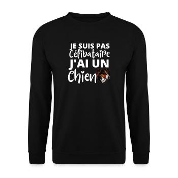 Je suis pas célibataire, j'ai un chien - Sweat-shirt Unisexe - noir - Devant - Alina (178cm) & Michal (187cm)