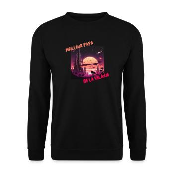 Meilleur Papa Galactique - Sweat-shirt Unisexe - noir - Devant - Alina (178cm) & Michal (187cm)