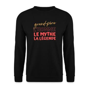 Grand-père: L'homme, le mythe, la légende - Sweat-shirt Unisexe - noir - Devant - Alina (178cm) & Michal (187cm)