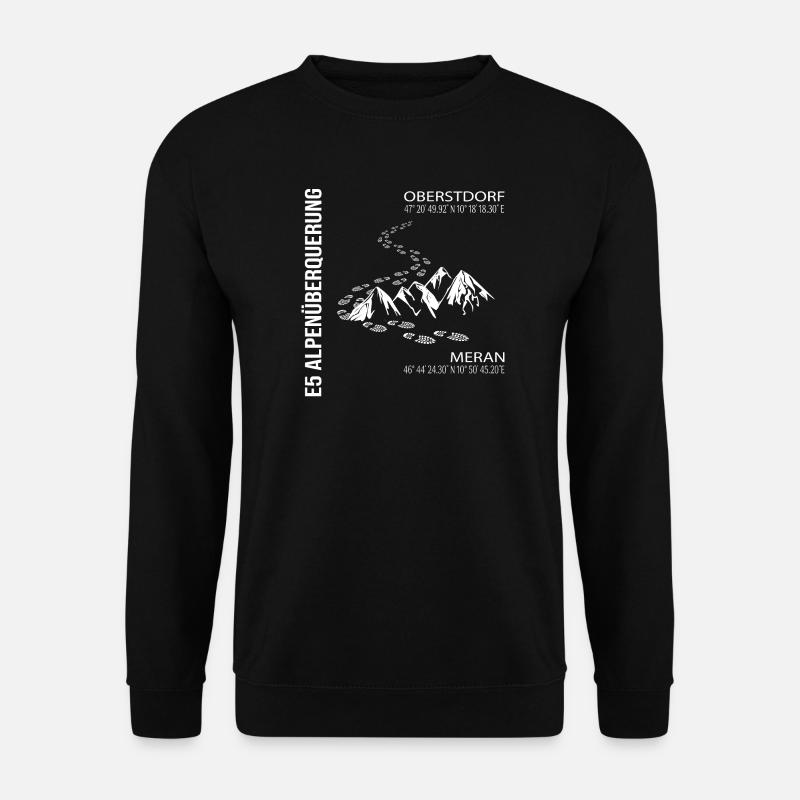 E5 Alpenüberquerung - Unisex Pullover - Schwarz