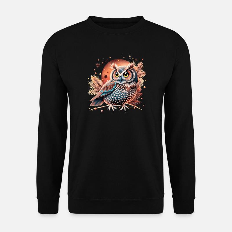 hibou_ niedliche Eule - Unisex Pullover - Schwarz