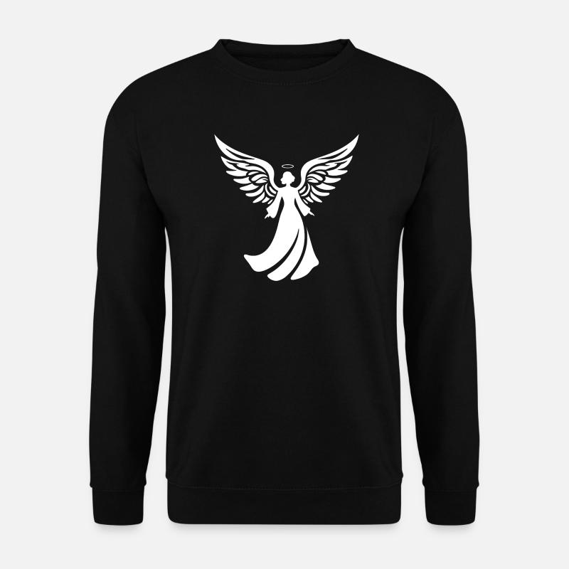 engel silhouette weihnachten heiligenschein - Unisex Pullover - Schwarz