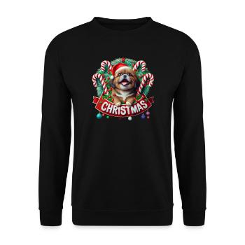 christmas Mignon petit chien - Sweat-shirt Unisexe - noir - Devant - Alina (178cm) & Michal (187cm)