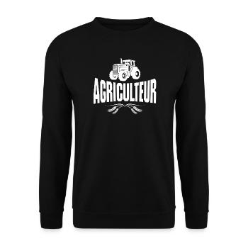 agriculteur, fermier, tracteur - Sweat-shirt Unisexe - noir - Devant - Alina (178cm) & Michal (187cm)
