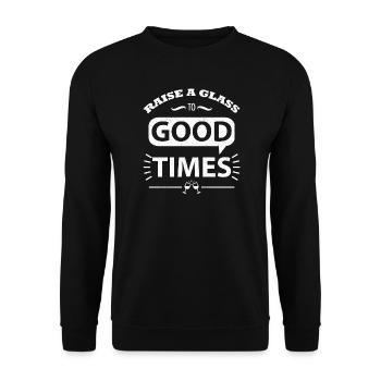 Levez votre verre aux bons moments - Sweat-shirt Unisexe - noir - Devant - Alina (178cm) & Michal (187cm)