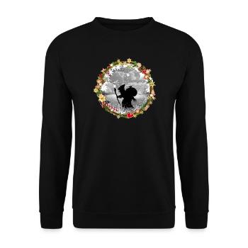 Knecht Ruprecht in paper cut style Christmas - Unisex Sweatshirt - black - Front - Alina (178cm) & Michal (187cm)