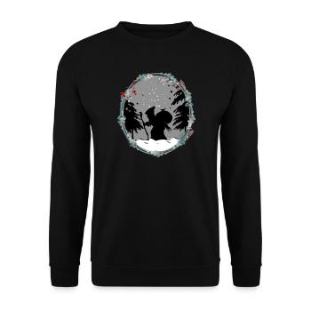 Knecht Ruprecht in paper cut style Christmas - Unisex Sweatshirt - black - Front - Alina (178cm) & Michal (187cm)