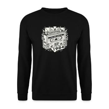 Birthday Very Best Of 1984 Retro - Unisex Sweatshirt - black - Front - Alina (178cm) & Michal (187cm)