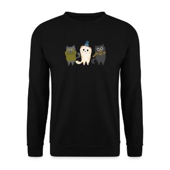 Trois chats - Sweat-shirt Unisexe - noir - Devant - Alina (178cm) & Michal (187cm)