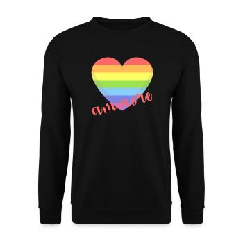 t-shirt Napoli ammore gay lgbt coeur gay pride - Sweat-shirt Unisexe - noir - Devant - Alina (178cm) & Michal (187cm)