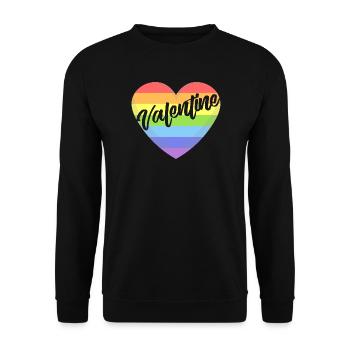 Saint Valentin lgbt coeur gay pride t-shirt - Sweat-shirt Unisexe - noir - Devant - Alina (178cm) & Michal (187cm)