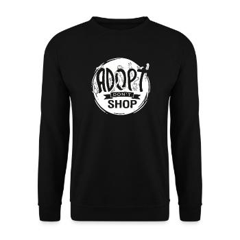 Adopt Don't Shop - Unisex Pullover - Schwarz - Vorne - Alina (178cm) & Michal (187cm)