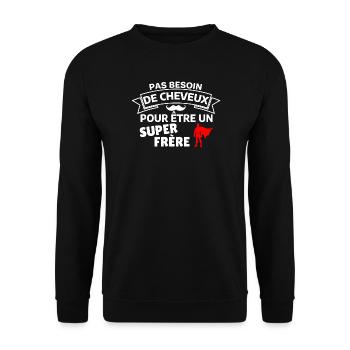 Humour Capes et Fraternité - Sweat-shirt Unisexe - noir - Devant - Alina (178cm) & Michal (187cm)