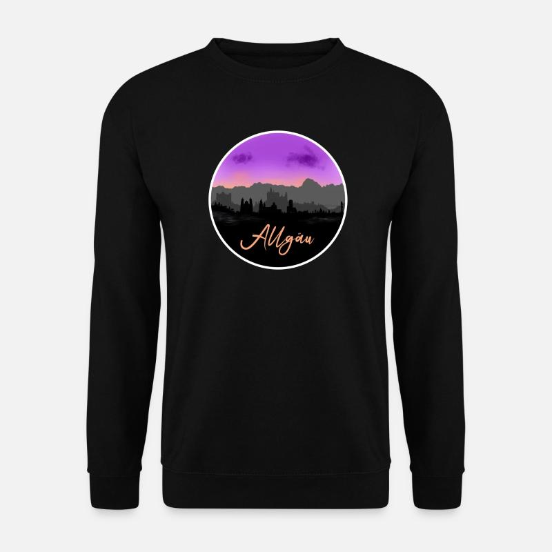 Allgäu Fineline Skyline - Unisex Pullover - Schwarz