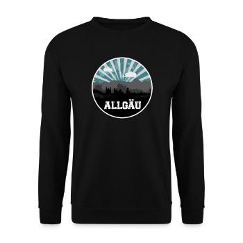 Allgäu Blue Hour Skyline - Unisex Sweatshirt - black - Front - Alina (178cm) & Michal (187cm)