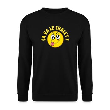 Suisse, Suisse humour, ça va le chalet ? - Sweat-shirt Unisexe - noir - Devant - Alina (178cm) & Michal (187cm)