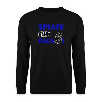 tshirt simpatica tormentone inzaghi spiaze ragassi - Felpa unisex - nero - Fronte - Alina (178cm) & Michal (187cm)