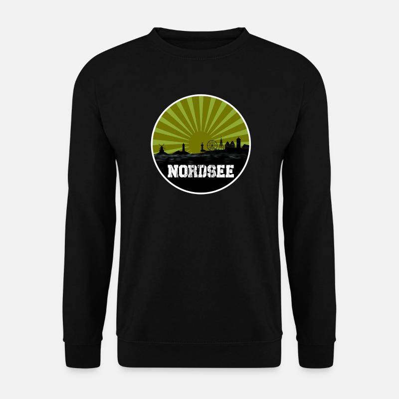 Nordsee Retro Line - Unisex Pullover - Schwarz