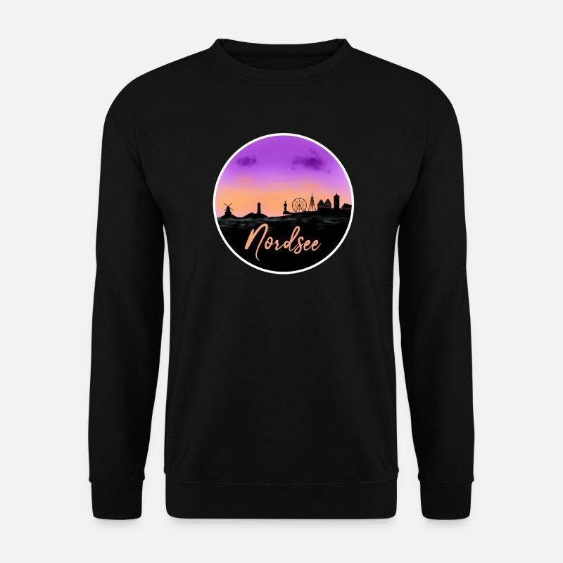 Nordsee Fineline Skyline - Unisex Pullover - Schwarz