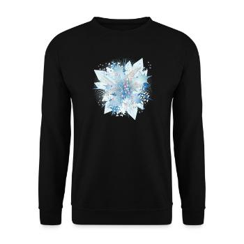 delicate bluish holly branch with crystals - Unisex Sweatshirt - black - Front - Alina (178cm) & Michal (187cm)