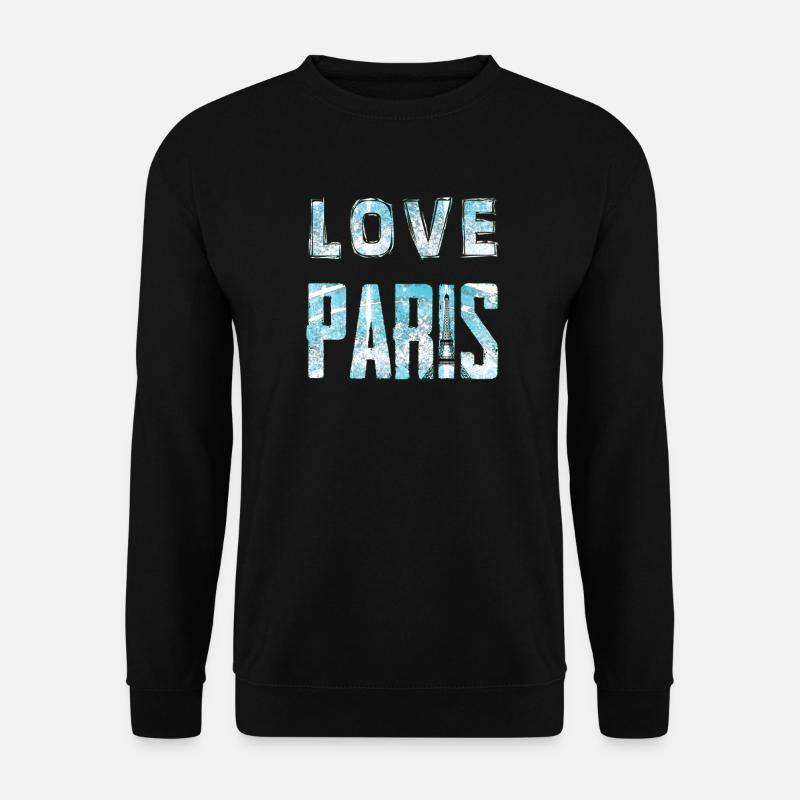 Love Paris Wasser-Effekt Design - Unisex Pullover - Schwarz