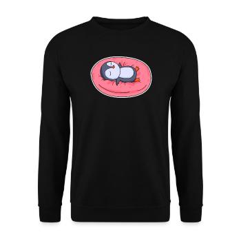 Pinguin - Unisex Pullover - Schwarz - Vorne - Alina (178cm) & Michal (187cm)