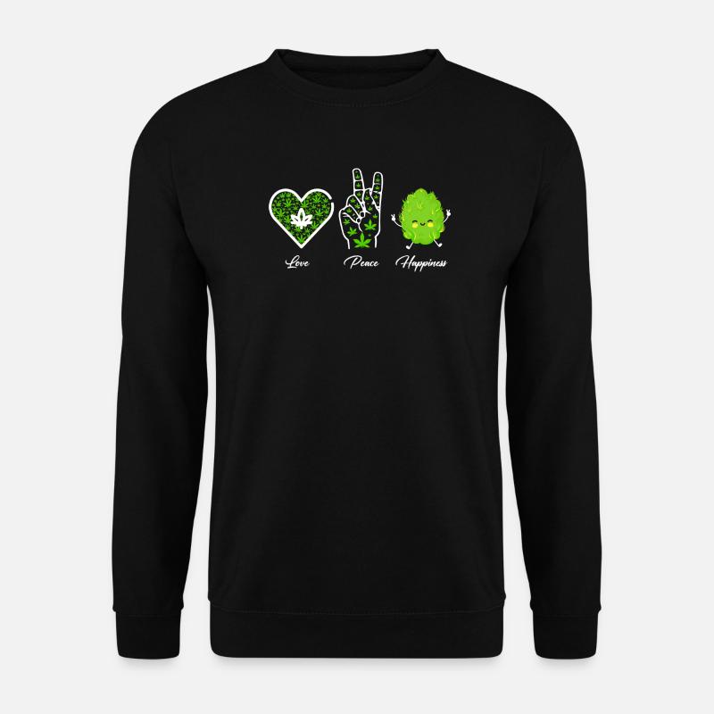 Love, Peace and Happiness - Unisex Pullover - Schwarz