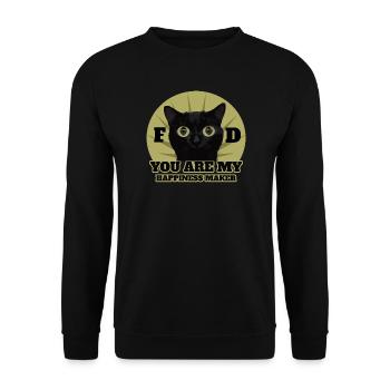 Cute Black Cat - Unisex Sweatshirt - black - Front - Alina (178cm) & Michal (187cm)