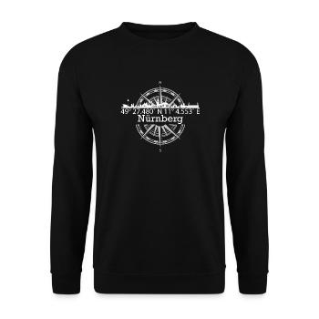 Skyline Nürnberg - Unisex Pullover - Schwarz - Vorne - Alina (178cm) & Michal (187cm)