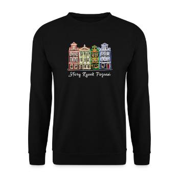 Alter Markt Posen, Polen historische Fassaden - Unisex Pullover - Schwarz - Vorne - Alina (178cm) & Michal (187cm)