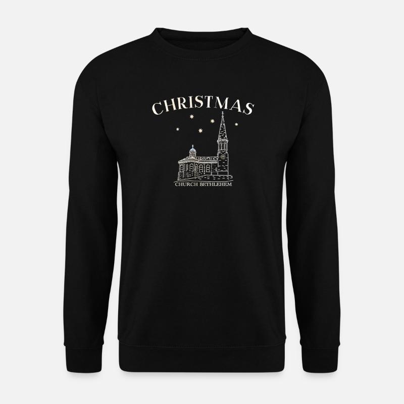 Christmas Church Bethlehem Drawing - Unisex Sweatshirt - black