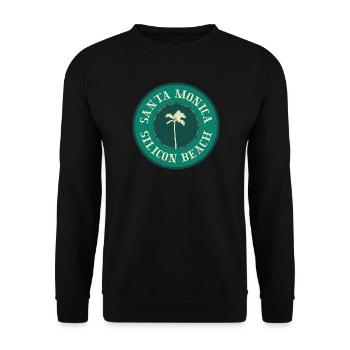 Santa Monica Beach Badge - Unisex Pullover - Schwarz - Vorne - Alina (178cm) & Michal (187cm)