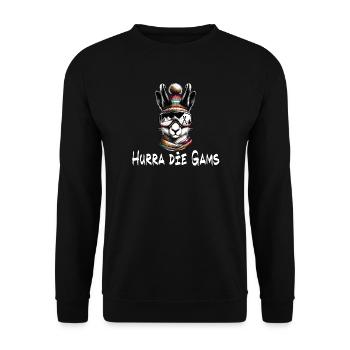 hurra die gams apres ski schifahren winter - Unisex Pullover - Schwarz - Vorne - Alina (178cm) & Michal (187cm)