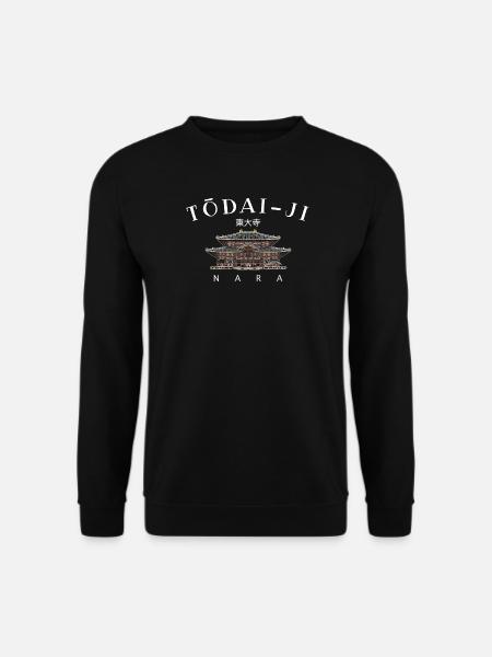 Nara Todai-ji, World Heritage, Temple in Japan Drawing - Unisex Sweatshirt - black