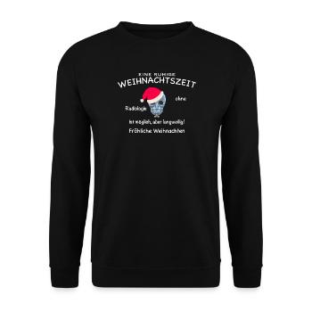 Radiologie, Röntgenbild Schädel lustig Weihnachten - Unisex Pullover - Schwarz - Vorne - Alina (178cm) & Michal (187cm)