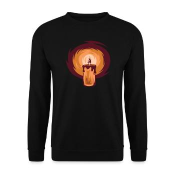 Kerze Scheinen Illustration Symbol Grafik Licht - Unisex Pullover - Schwarz - Vorne - Alina (178cm) & Michal (187cm)