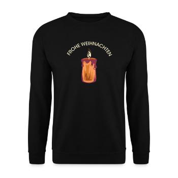 frohe weihnachten kerze Schein Illustration Symbol - Unisex Pullover - Schwarz - Vorne - Alina (178cm) & Michal (187cm)