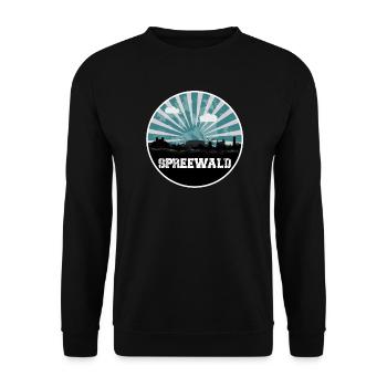 Spreewald Blue Hour Skyline - Unisex Pullover - Schwarz - Vorne - Alina (178cm) & Michal (187cm)