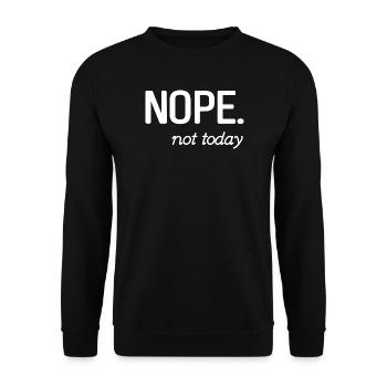 Minimalistisches, inspirierendes Zitat-Design - Unisex Pullover - Schwarz - Vorne - Alina (178cm) & Michal (187cm)