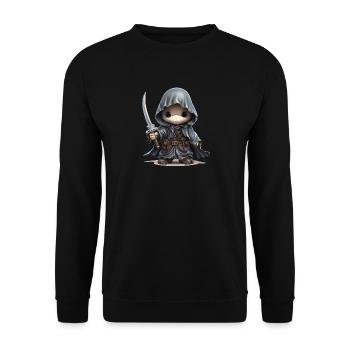 Cute Ghost with Dagger Fantasy Shirt - Unisex Sweatshirt - black - Front - Alina (178cm) & Michal (187cm)